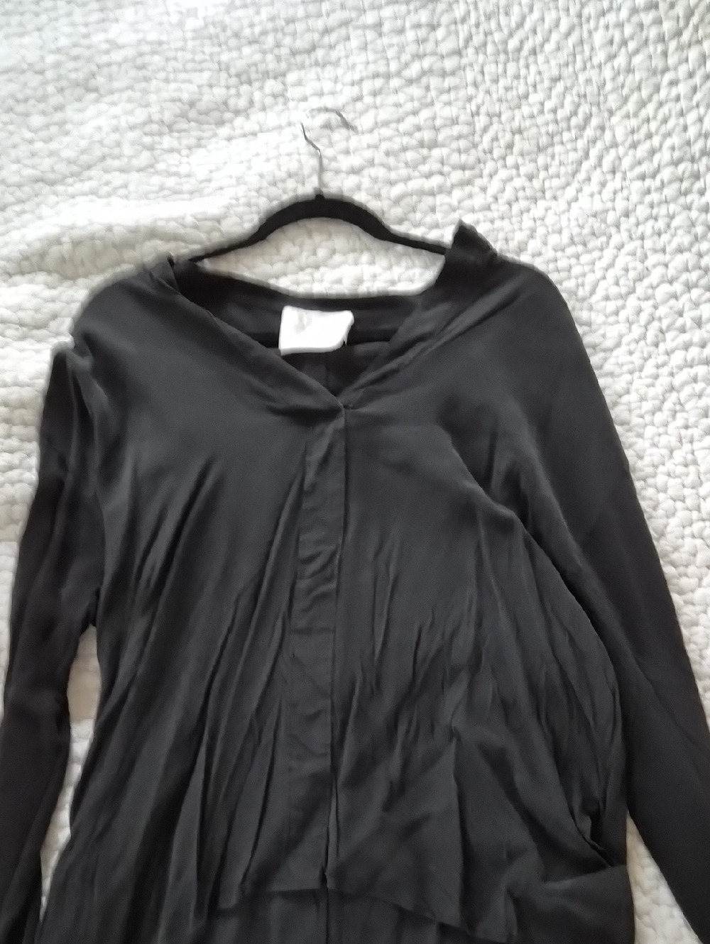 Meg Black Long Sleeve Draped Top